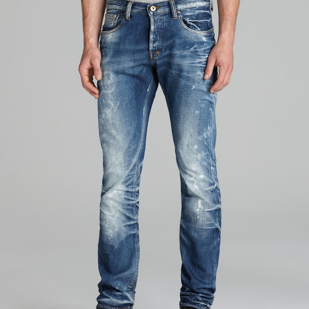 Distressed Blue Jeans